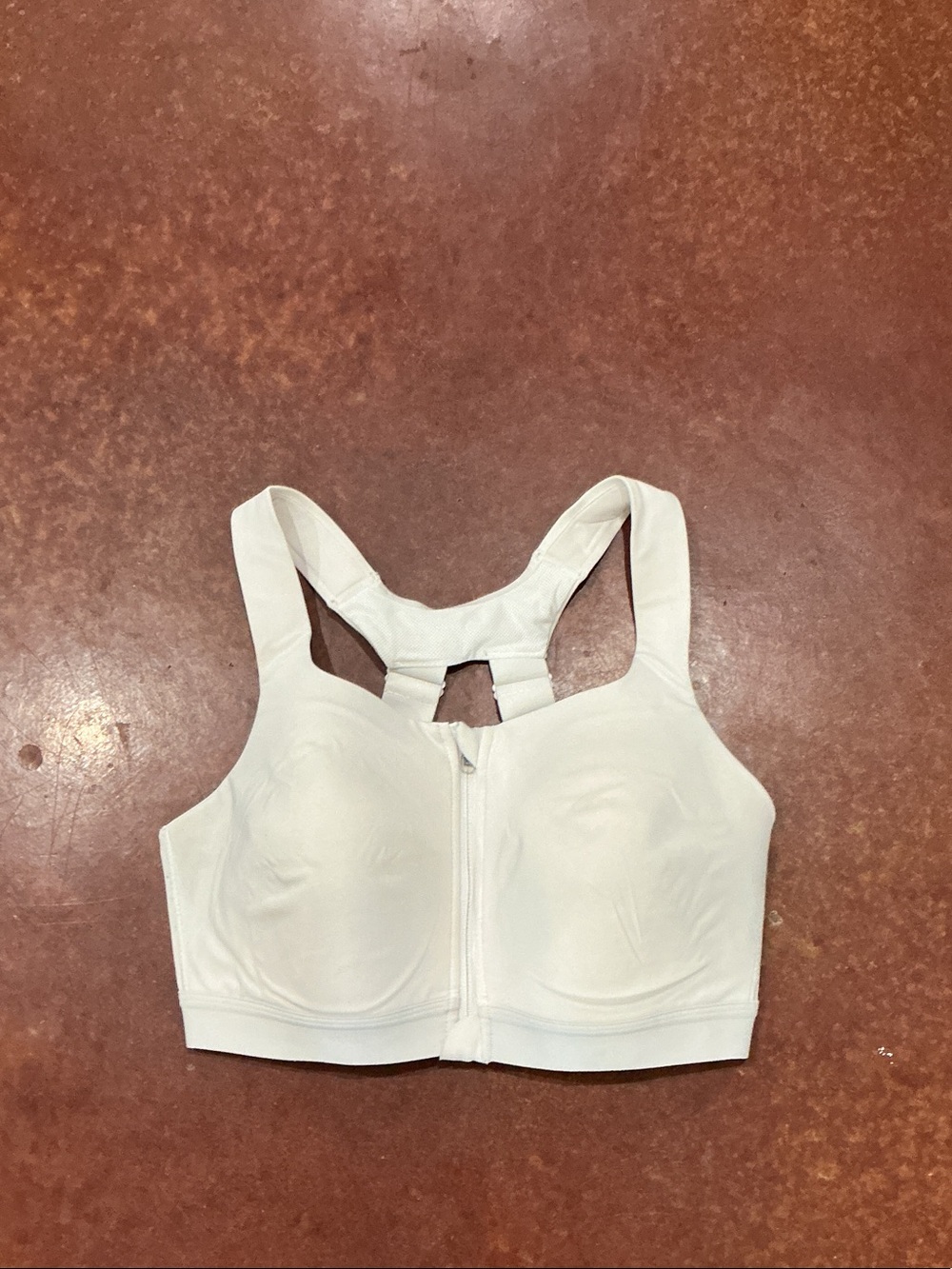all in motion White Front-Zip Molded Cup Sports Bra